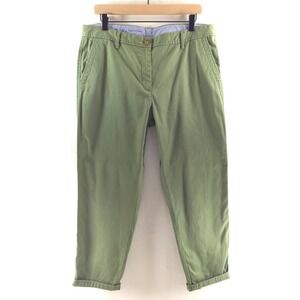 Talbots Women‎ Pants Relaxed Chino 12 Olive Green Cotton Stretch Casual